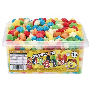Sweetzone Jelly Babies Sweets Assorted Flavours Hmc Tubs Halal 600 Pieces